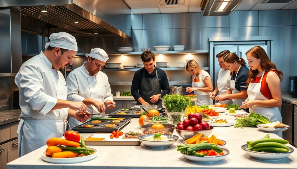 Professional Chef Instructors Teaching Culinary Skills Professional Chef Instructors Teaching Culinary Skills
