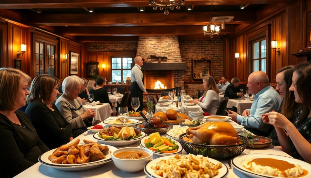 Thanksgiving restaurant scene Thanksgiving restaurant scene