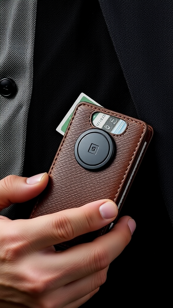 Airtag Wallet for Men, Mens Smart Wallet for Air Tag RFID Blocking