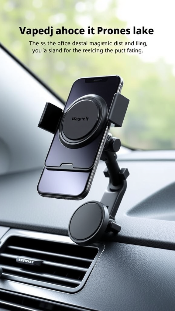 360° Adjustable Vacuum Magnetic Phone Holder for Your Car – 89 LBS Suction Magnetic Mount