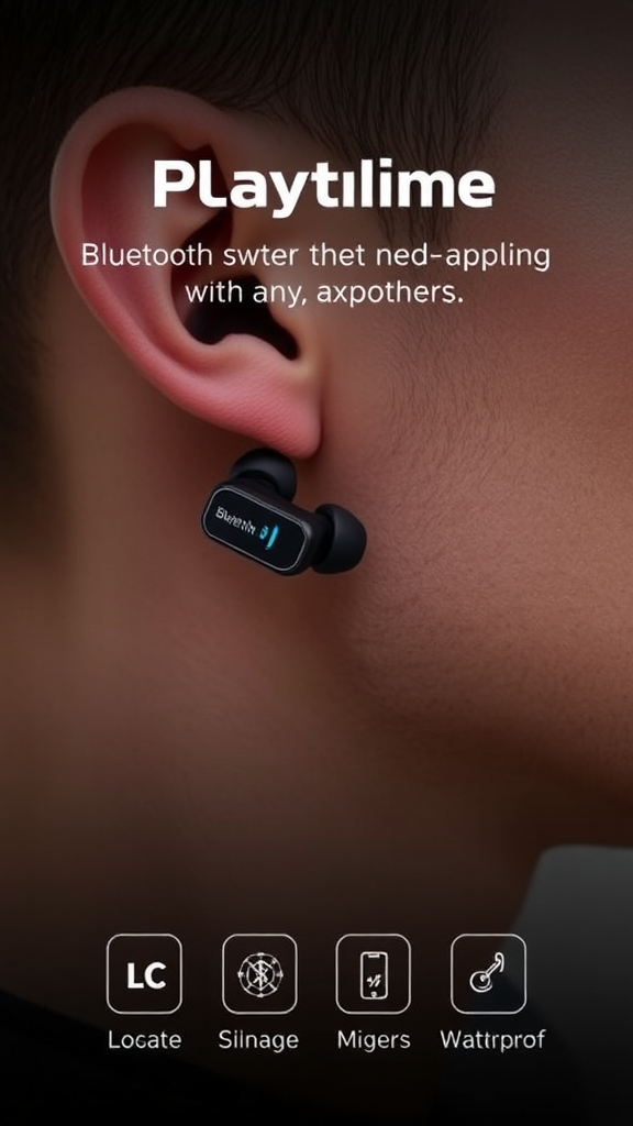 75 H Playtime Sport Earbuds – Bluetooth 5.4, LED Power Display, ENC Mics & IP7 Waterproof