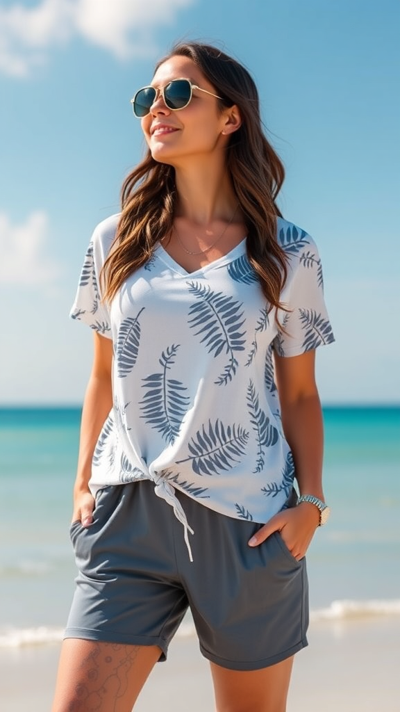 AUTOMET Summer Top – Women’s Plus Size Short Sleeve Shirt for Beach Vacation & Spring Workout Style