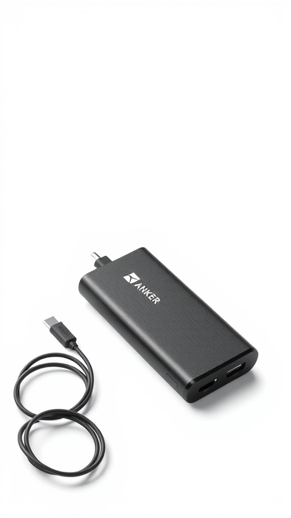 Anker PowerCore 10000 Portable Charger – Studio shot on white background