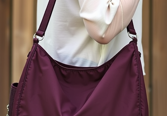 BAGGU Medium Nylon Crescent Bag - Chocolate Plum