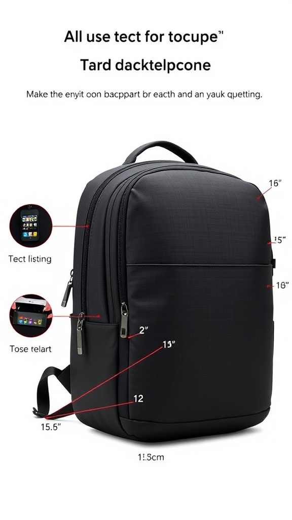 BANGE Oxford Waterproof Backpack – Fits 15.6″ Laptop, Ideal for Business & Travel Commute