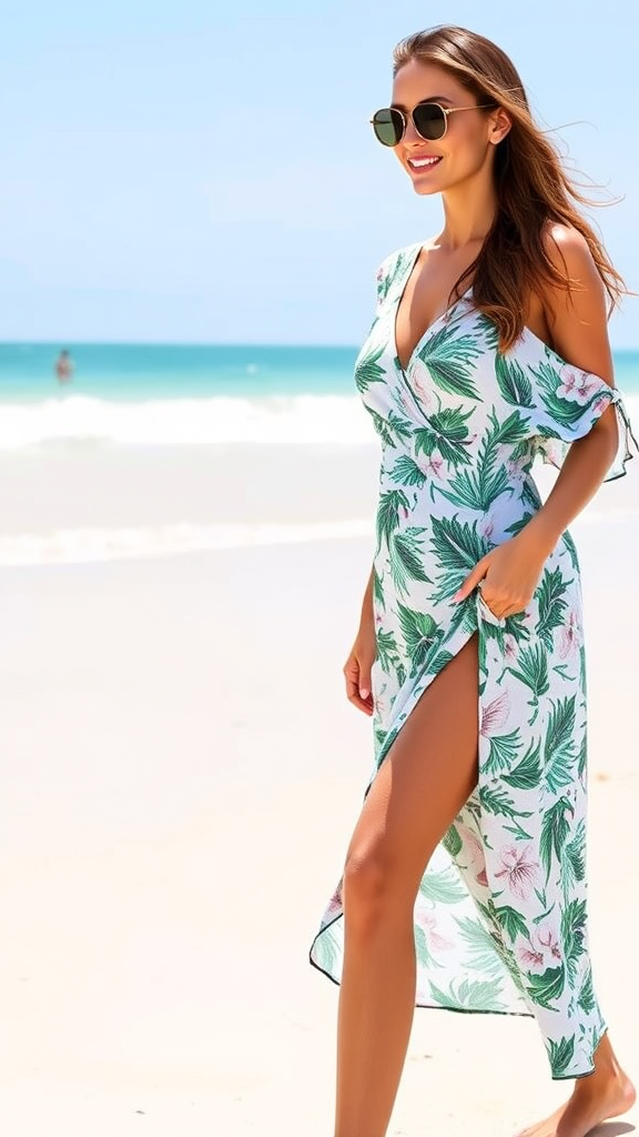 BKRIVE Women’s Swimsuit Cover-Up – Crew Neck Twisted Summer Dress for Beach Vacation & Swim Style