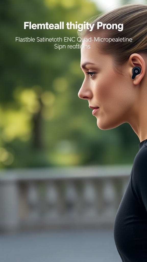 Bluetooth 5.4 Running Earbuds – Earhooks, 75 H Playtime & Advanced ENC Quad-Microphone