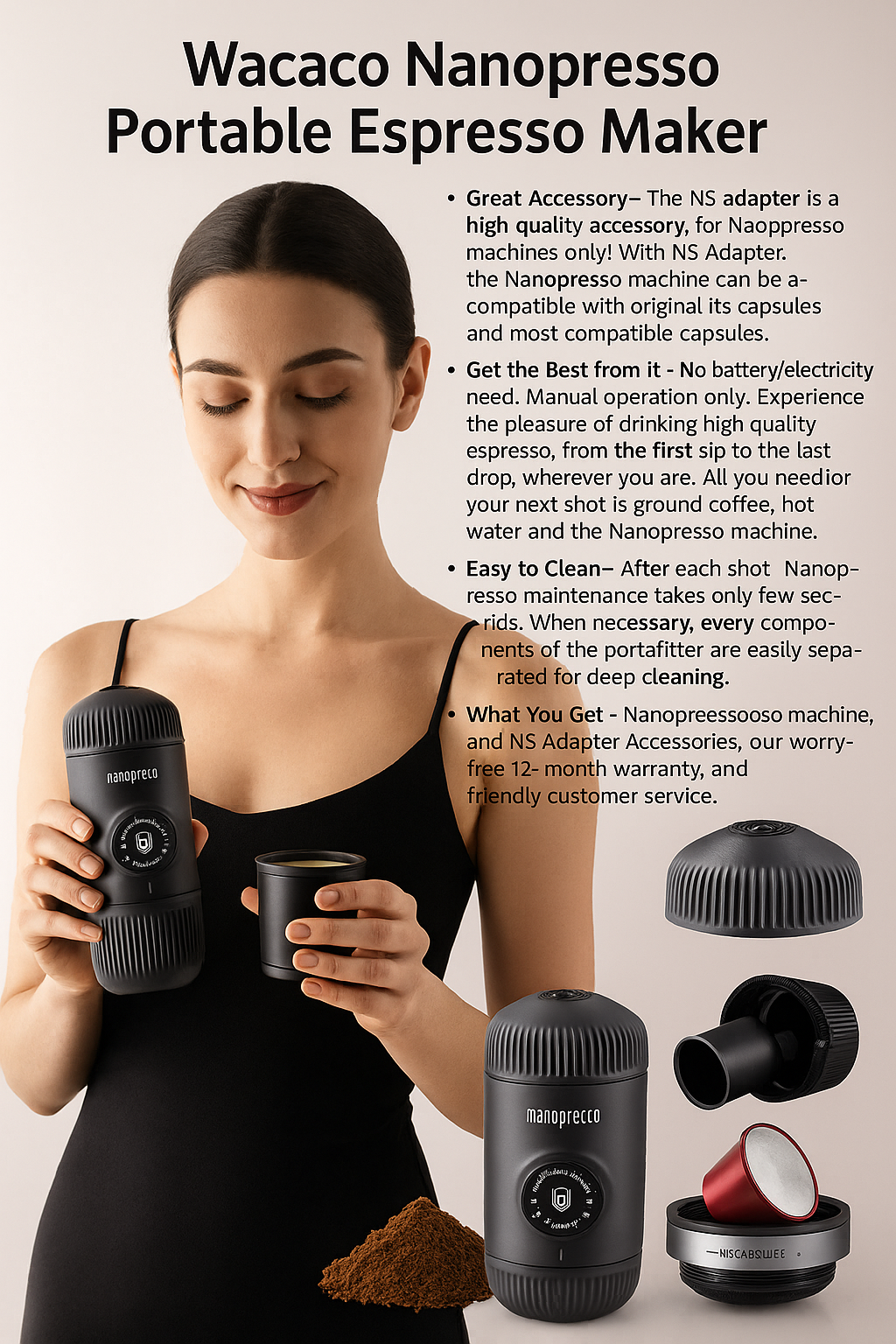 Wacaco Nanopresso: Hand-Pump Espresso Maker For On-the-Go Crema Shots