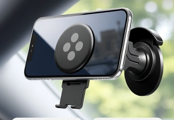 DKGEVEAO Vacuum Magnetic Phone Holder for Car – Foldable Suction Mount for All Smartphones