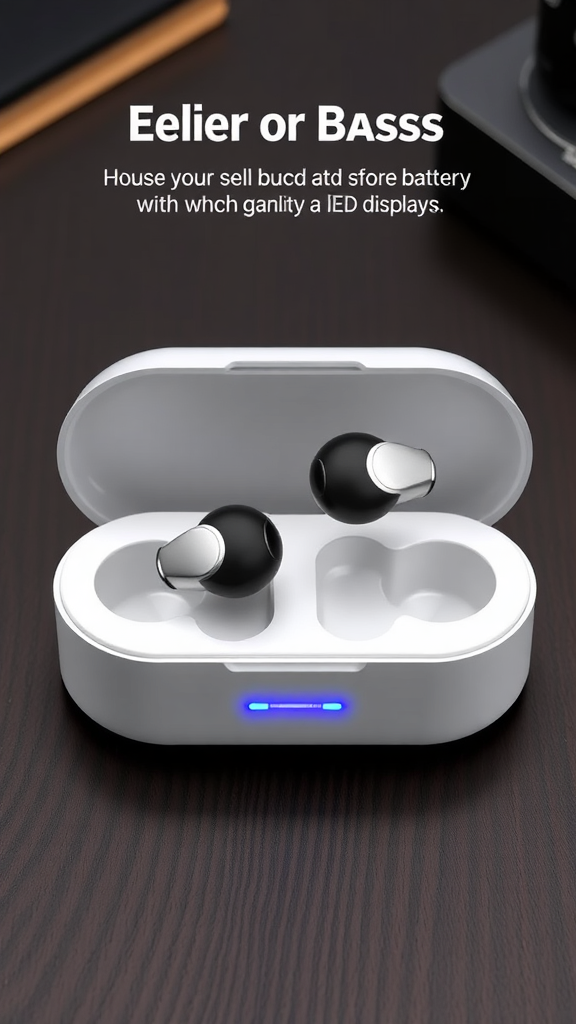 Deep Bass Bluetooth 5.4 Earbuds – 75 H Battery, 4 ENC Mics & LED Display Charging Case