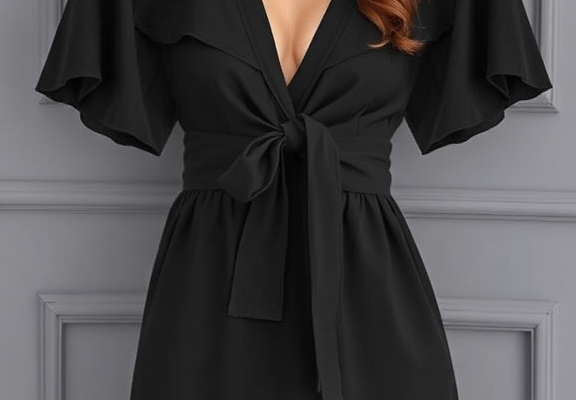 Dokotoo Womens Dresses 2025 Spring Summer Deep V Neck Elegant Bow tie Mini Dress S-XL