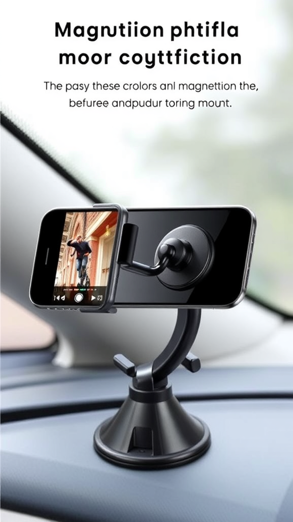 Magnetic Phone Mount 360° Rotatable Suction Holder – MagSafe Car, Mirror & Gym Mount