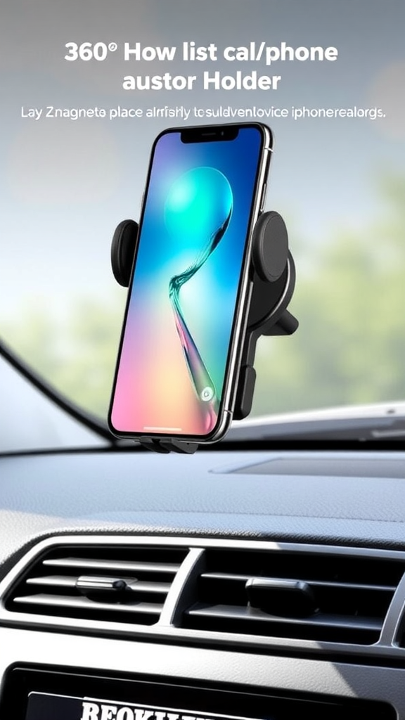 REOKILY 2026 360° Magnetic Car Phone Holder – 96 lb Suction Mount for iPhone & Android