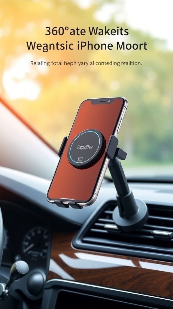 Repmidfer 2025 360° Rotatable Vacuum Magnetic Phone Holder – Foldable Strong Suction Mount