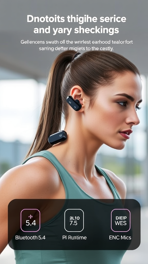 Sports Earhooks Wireless Earbuds – Bluetooth 5.4, 75 H Runtime, Deep Bass & ENC Mics