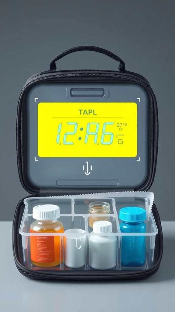 Travel Case TSA Approved Medication with Temperature Display Refrigerated Medicine Organizer Bag with 2 Ice Pack