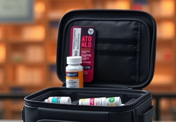 Travel Case TSA Approved Medication with Temperature Display Refrigerated Medicine Organizer Bag with 2 Ice Pack