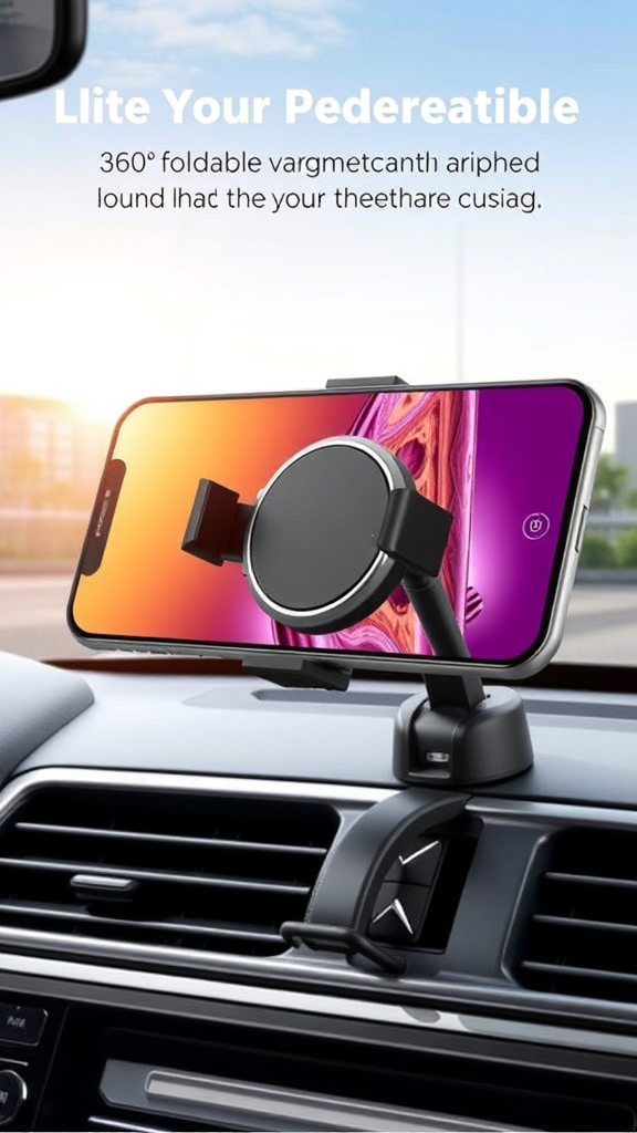 UOBODER 360° Foldable Vacuum Magnetic Phone Holder – Hands-Free Car & Gym Mount