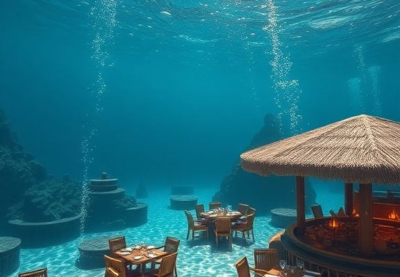 Underwater restaurant in the Maldives