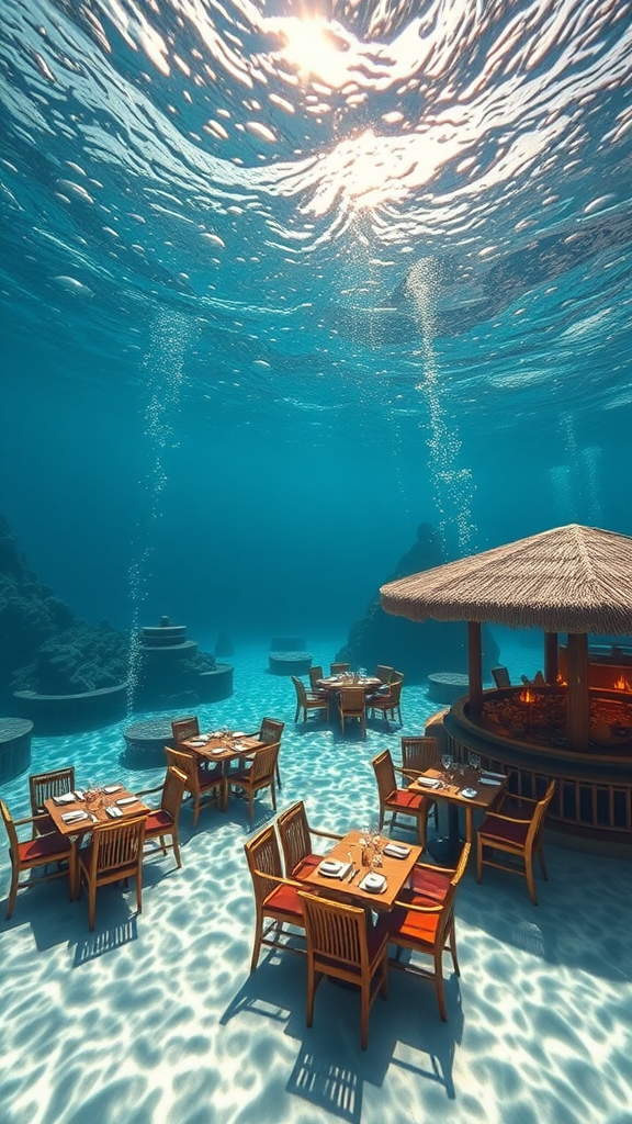 Underwater restaurant in the Maldives