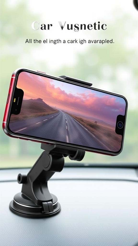 Vacuum Suction Magnetic Phone Holder – Adjustable Foldable Mount for Car, Gym & Mirror