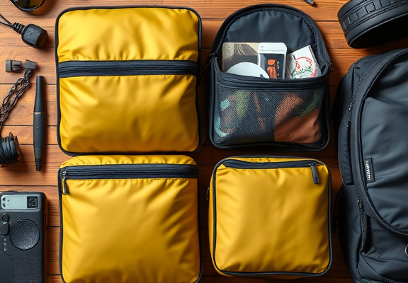 Veken 8 Set Packing Cubes for Travel Essentials – Adventure Travel Flatlay with Accessories
