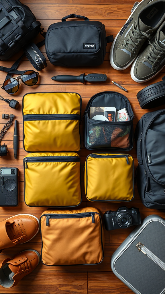 Veken 8 Set Packing Cubes for Travel Essentials – Adventure Travel Flatlay with Accessories