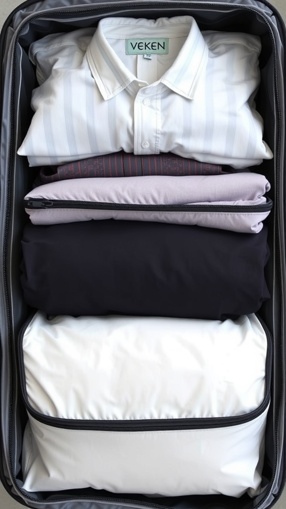 Veken 8 Set Packing Cubes for Travel Essentials – Folded & Zipped Display with Clothing