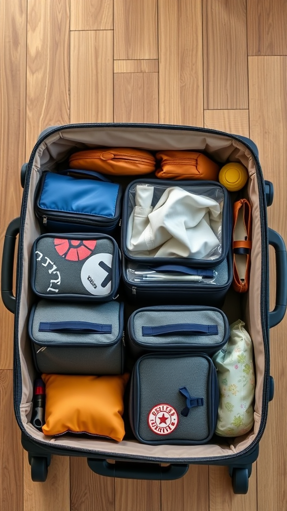 Veken 8 Set Packing Cubes for Travel Essentials – Inside Open Suitcase Travel Scene