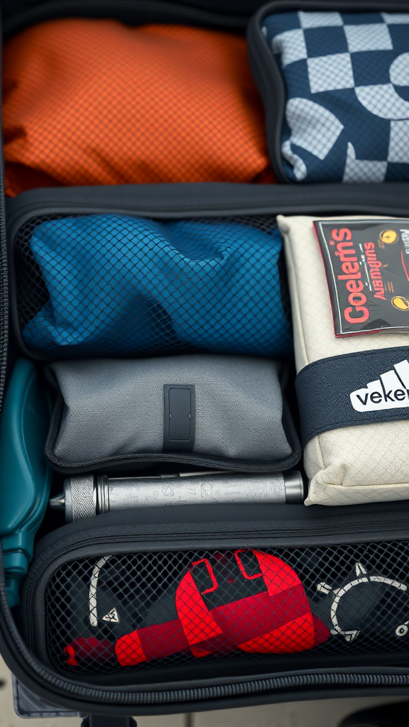 Veken 8 Set Packing Cubes for Travel Essentials – Mesh Panel Close-Up Showing Contents