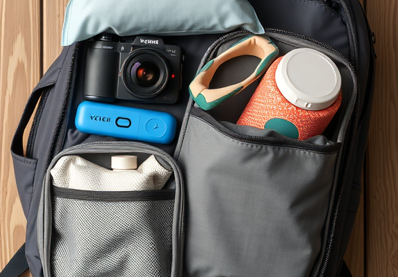 Veken 8 Set Packing Cubes for Travel Essentials – Organized Backpack Flatlay Shot