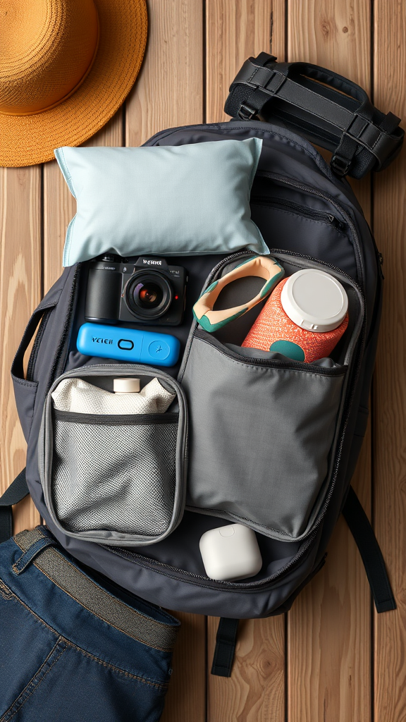Veken 8 Set Packing Cubes for Travel Essentials – Organized Backpack Flatlay Shot