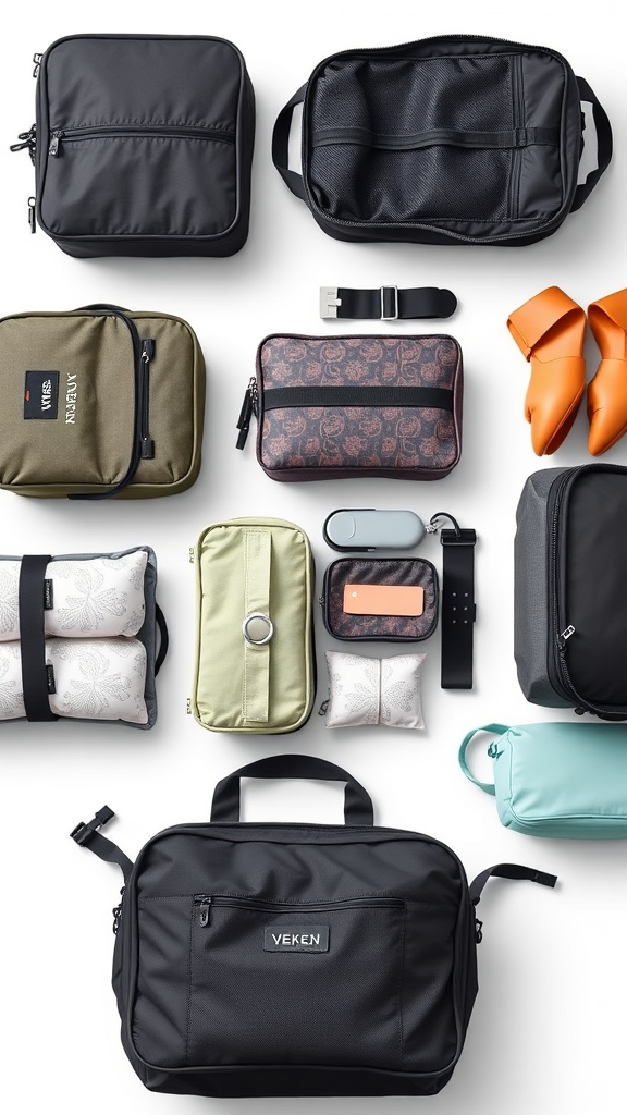 Veken 8 Set Packing Cubes for Travel Essentials – Studio Flatlay on White Background