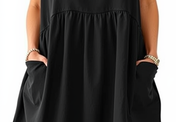 WEESO Womens Summer Dresses Loose U Neck Sleeveless Sundresses Dress with Pockets: Sundresses are a summer staple.