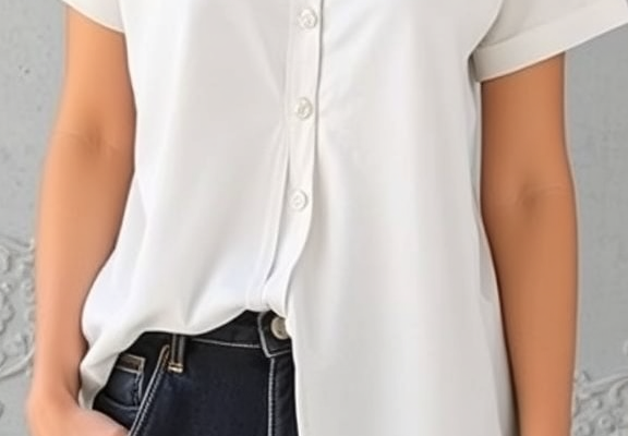 WEESO Womens T Shirts Short Sleeve Pleated Dressy Casual V Neck Summer Tops Blouses