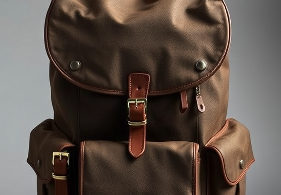 WUDON Leather Backpack for Men, Waxed Canvas Shoulder Rucksack Carry-On Travel Backpack