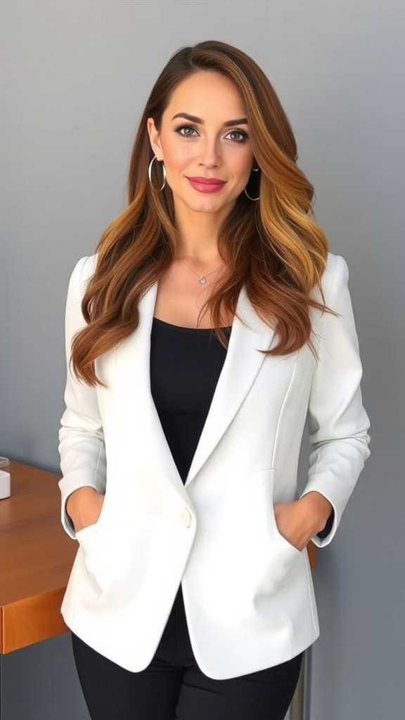 Womens Casual Blazers Open Front Long Sleeve Work Office Suit Jackets Blazer