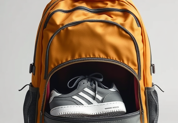 backpack with shoe compartment