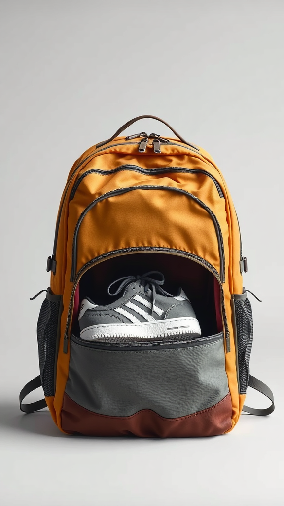 backpack with shoe compartment