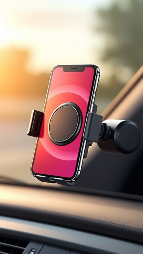 ceepdoogle Upgraded 360° Vacuum Magnetic Phone Holder – Foldable Car & Gym Mount