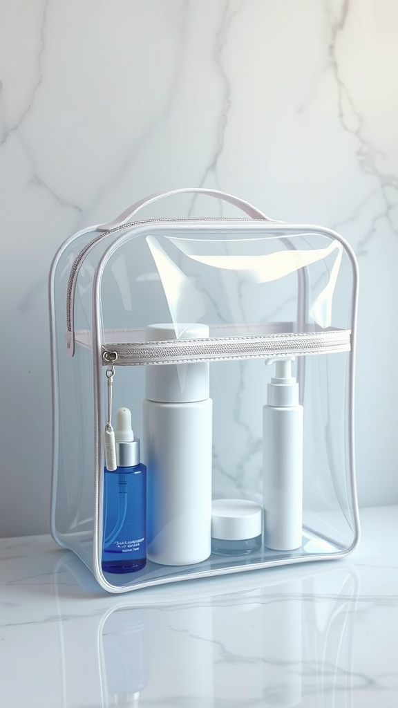 clear toiletry bag