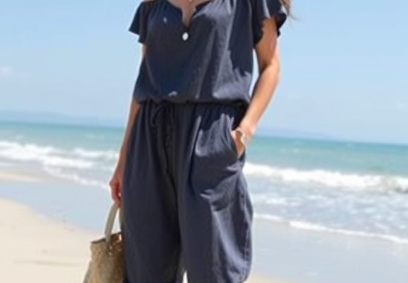 ANRABESS Women’s 2-Piece Linen Jumpsuit Set – Pants & Top for Summer Beach Vacation