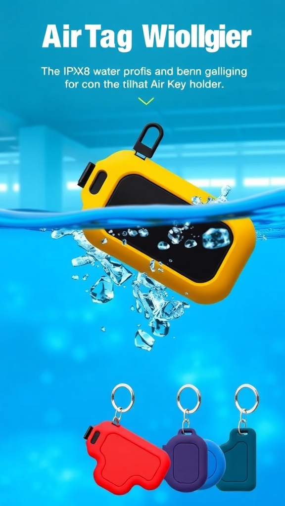 AirTag Holder 4 Pack – IPX8 Waterproof Shockproof GPS Cover Silicone Keychain Cases (4 Colors)