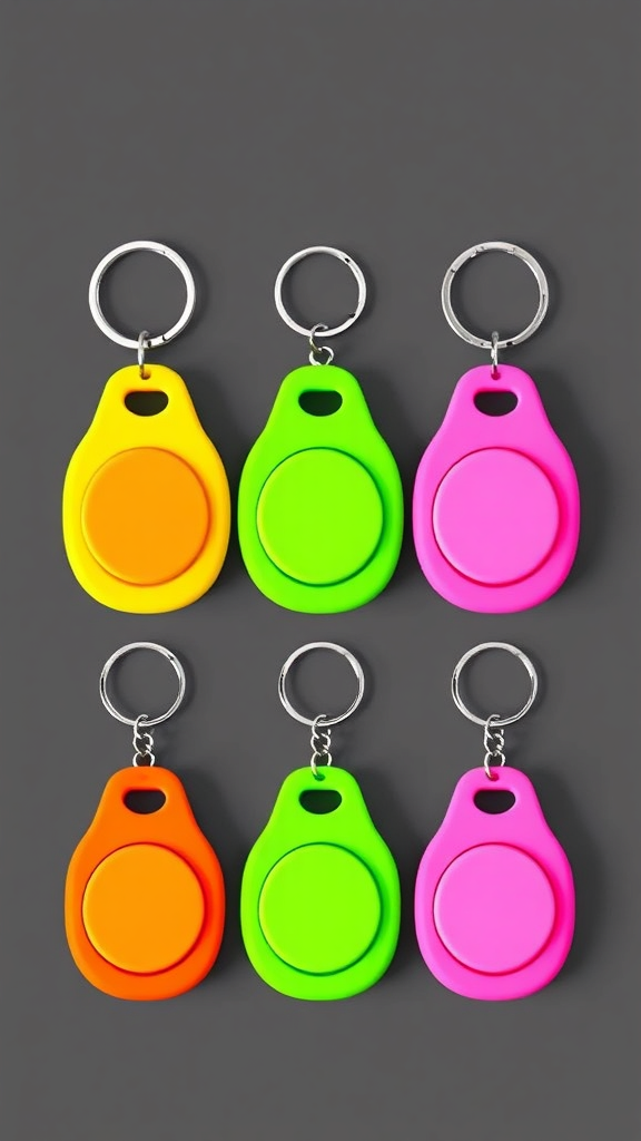 AirTag Holder 4 Pack for Kids – Silicone Keychain Cases for Apple GPS Trackers, Bright Colors