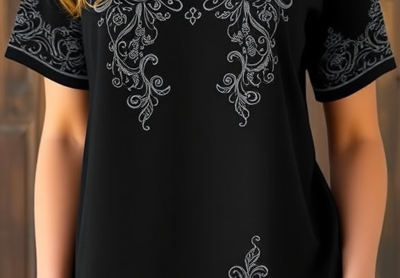 Bliwov Women’s Eyelet Embroidery Tee – Curved Hem Short Sleeve Trendy Summer Top