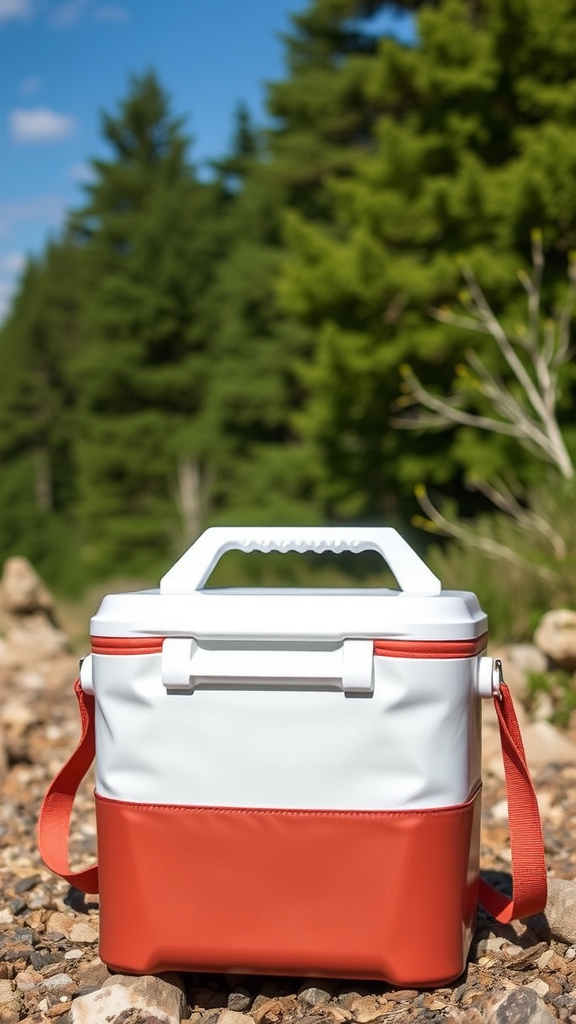 👉 Grab an ultralight soft cooler or soft-side cooler with shoulder strap; they weigh under 2 lbs and fold flat when empty.