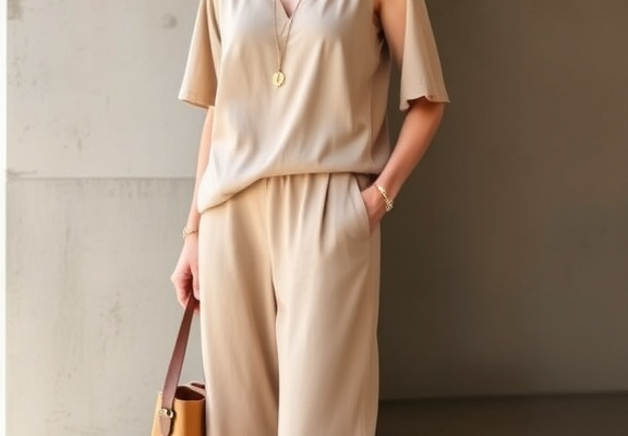SAMPEEL Two-Piece Casual Travel Set – Wide-Leg Crop Pants & Lounge Top for Summer