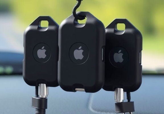SPGUARD AirTag Secure Holder 4 Pack – Wire Cable Lock Cases with Keyrings for Apple AirTags