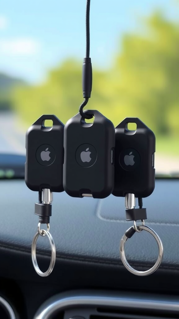 SPGUARD AirTag Secure Holder 4 Pack – Wire Cable Lock Cases with Keyrings for Apple AirTags