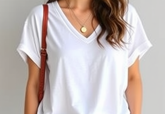 WIHOLL Women’s Basic V-Neck Tee – Short Sleeve Casual Loose Summer Shirt